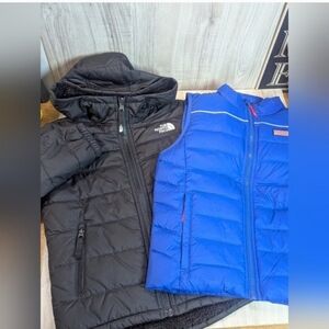 Boys Vineyard Vines Puffer Vest Size Small "Martha's Vineyard" Blue Preppy